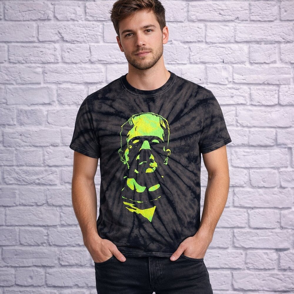 Rock Rebel Men's Small S Universal Studios Monsters Frankenstein Tie Dye T-Shirt